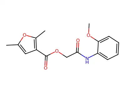 [2-(2-Methoxyanilino)-2-oxoethyl] 2,5-dimethylfuran-3-carboxylate structure