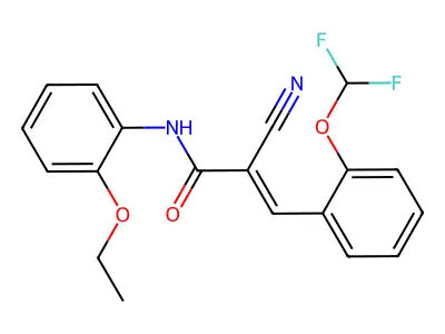 2-cyano-3-[2-(difluoromethoxy)phenyl]-N-(2-ethoxyphenyl)prop-2-enamide structure