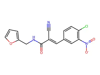 3-(4-chloro-3-nitrophenyl)-2-cyano-N-[(furan-2-yl)methyl]prop-2-enamide structure