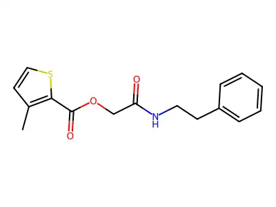 [(2-Phenylethyl)carbamoyl]methyl 3-methylthiophene-2-carboxylate structure