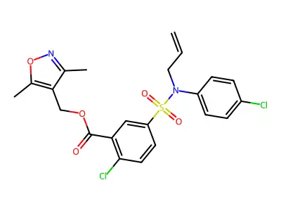 (3,5-Dimethyl-4-isoxazolyl)methyl 2-chloro-5-[[(4-chlorophenyl)-2-propen-1-ylamino]sulfonyl]benzoate structure
