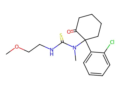 1-[1-(2-Chlorophenyl)-2-oxocyclohexyl]-3-(2-methoxyethyl)-1-methylthiourea structure