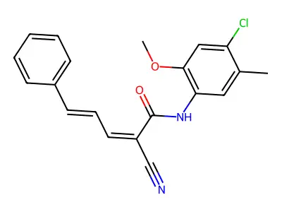 N-(4-chloro-2-methoxy-5-methylphenyl)-2-cyano-5-phenylpenta-2,4-dienamide structure