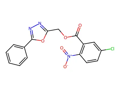 (5-Phenyl-1,3,4-oxadiazol-2-yl)methyl 5-chloro-2-nitrobenzoate structure