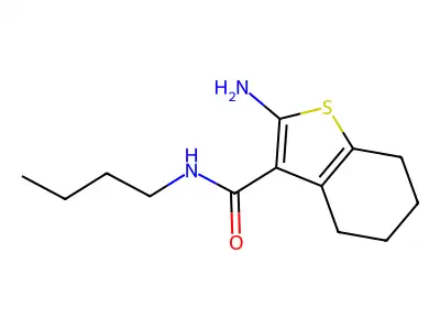 2-amino-N-butyl-4,5,6,7-tetrahydro-1-benzothiophene-3-carboxamide structure