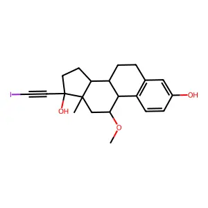 17alpha-Iodoethynyl-11beta-methoxyestradiol structure