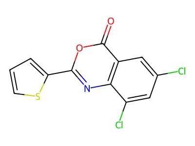 6,8-dichloro-2-(2-thienyl)-4H-3,1-benzoxazin-4-one structure