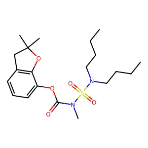(2,2-Dimethyl-3H-benzofuran-7-yl) N-(dibutylsulfamoyl)-N-methylcarbamate structure