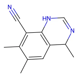 1,4-Dihydro-4,6,7-trimethyl-8-quinazolinecarbonitrile structure