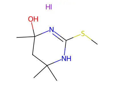 2-Methylthio-4,6,6-trimethyl-3,4,5,6-tetrahydro-4-pyrimidinol hydriodide structure