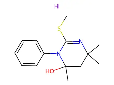 2-Methylthio-3-phenyl-4,6,6-trimethyl-3,4,5,6-tetrahydro-4-pyrimidinol hydriodide structure