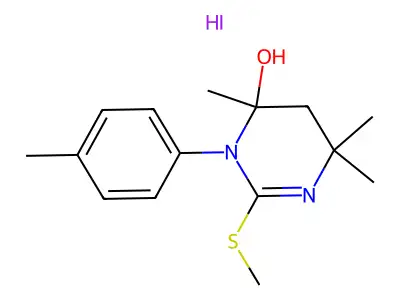2-Methylthio-3-(p-tolyl)-4,6,6-trimethyl-3,4,5,6-tetrahydro-4-pyrimidinol hydriodide structure