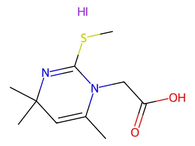 3-Pyrimidineacetic acid, 3,6-dihydro-2-methylthio-4,6,6-trimethyl-, hydriodide structure