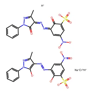 Chromate(3-), bis(3-(2-(4,5-dihydro-3-methyl-5-(oxo-kappaO)-1-phenyl-1H-pyrazol-4-yl)diazenyl-kappaN1)-2-(hydroxy-kappaO)-5-nitrobenzenesulfonato(3-))-, sodium hydrogen (1:1:2) structure