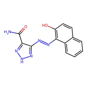 5-[(2Z)-2-(2-Oxonaphthalen-1(2H)-ylidene)hydrazinyl]-2H-1,2,3-triazole-4-carboxamide structure