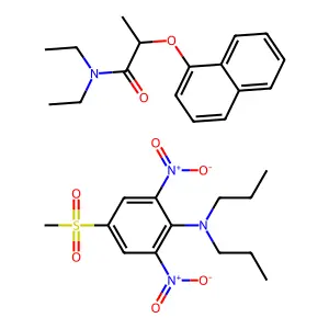 Propanamide, N,N-diethyl-2-(1-naphthalenyloxy)-, mixt. with 4-(methylsulfonyl)-2,6-dinitro-N,N-dipropylbenzenamine structure