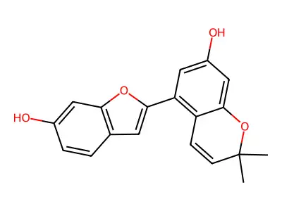 5-(6-Hydroxy-2-benzofuranyl)-2,2-dimethyl-2H-1-benzopyran-7-ol structure