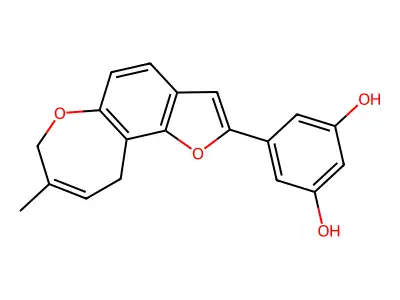 5-(7,10-Dihydro-8-methylfuro(2,3-g)(1)benzoxepin-2-yl)-1,3-benzenediol structure