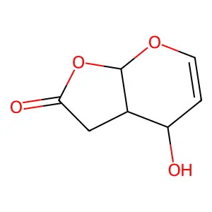4H-Furo(2,3-b)pyran-2(3H)-one, 3a,7a-dihydro-4-hydroxy-, (3aR,4S,7aR)-rel- structure