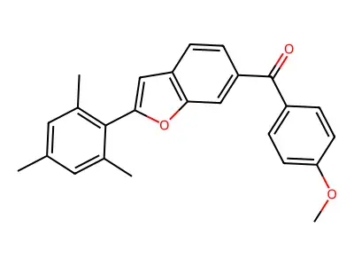 Methanone, (4-methoxyphenyl)(2-(2,4,6-trimethylphenyl)-6-benzofuranyl)- structure