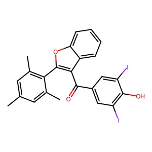 Ketone, 3,5-diiodo-4-hydroxyphenyl 2-mesityl-3-benzofuranyl structure