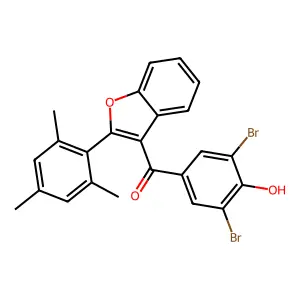 Ketone, 3,5-dibromo-4-hydroxyphenyl 2-mesityl-3-benzofuranyl structure