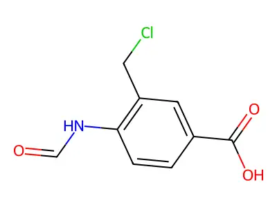 Benzoic acid, 3-(chloromethyl)-4-(formylamino)- structure