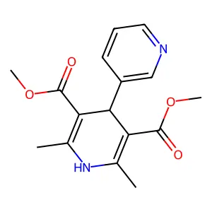 Dimethyl 2,6-dimethyl-4-pyridin-3-yl-1,4-dihydropyridine-3,5-dicarboxylate structure