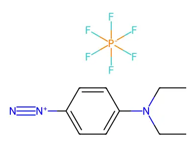 Benzenediazonium, 4-(diethylamino)-, hexafluorophosphate(1-) (1:1) structure