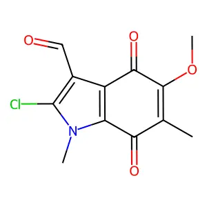 2-Chloro-5-methoxy-1,6-dimethyl-4,7-dioxoindole-3-carbaldehyde structure