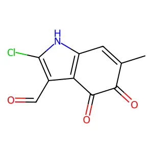 2-chloro-6-methyl-4,5-dioxo-1H-indole-3-carbaldehyde structure