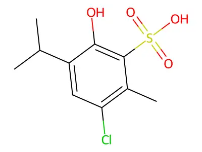 3-Chloro-6-hydroxy-2-methyl-5-(1-methylethyl)-benzenesulfonic acid structure