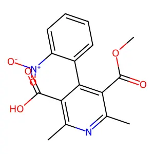3-Methyl 2,6-dimethyl-4-(2-nitrophenyl)-3,5-pyridinedicarboxylate structure
