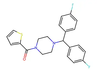 [4-[Bis(4-fluorophenyl)methyl]piperazin-1-yl]-thiophen-2-ylmethanone structure