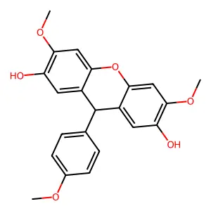 3,6-dimethoxy-9-(4-methoxyphenyl)-9H-xanthene-2,7-diol structure