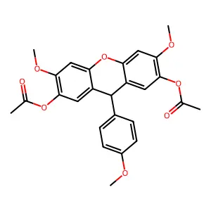 [7-acetyloxy-3,6-dimethoxy-9-(4-methoxyphenyl)-9H-xanthen-2-yl] acetate structure