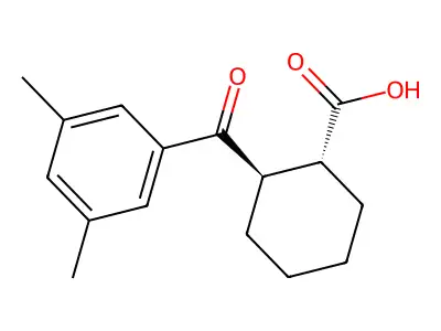 2-(3,5-Dimethylbenzoyl)cyclohexanecarboxylic acid structure