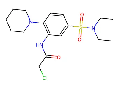 2-chloro-N-[5-(diethylsulfamoyl)-2-(piperidin-1-yl)phenyl]acetamide structure