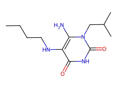 6-Amino-5-(butylamino)-1-(2-methylpropyl)-2,4(1H,3H)-pyrimidinedione structure