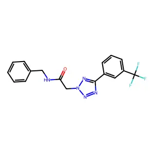N-benzyl-2-[5-[3-(trifluoromethyl)phenyl]tetrazol-2-yl]acetamide structure