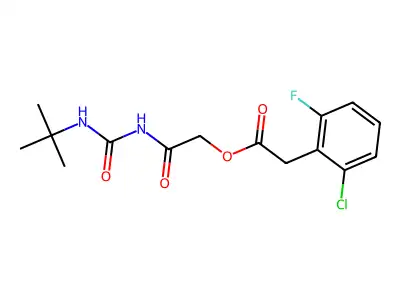 [2-(Tert-butylcarbamoylamino)-2-oxoethyl] 2-(2-chloro-6-fluorophenyl)acetate structure