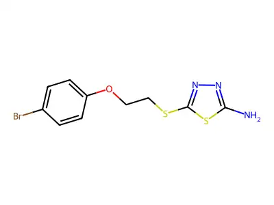 5-((2-(4-Bromophenoxy)ethyl)thio)-1,3,4-thiadiazol-2-amine structure