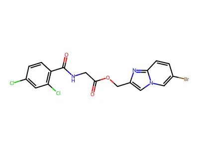 (6-Bromoimidazo[1,2-a]pyridin-2-yl)methyl 2-[(2,4-dichlorobenzoyl)amino]acetate structure