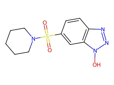 6-(piperidine-1-sulfonyl)-1H-1,2,3-benzotriazol-1-ol structure