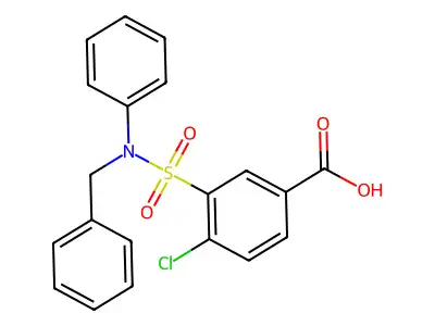 3-[Benzyl(phenyl)sulfamoyl]-4-chlorobenzoic acid structure