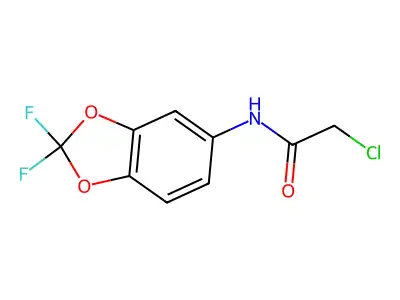 2-chloro-N-(2,2-difluoro-1,3-dioxaindan-5-yl)acetamide structure