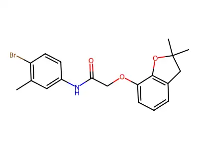 N-(4-bromo-3-methylphenyl)-2-[(2,2-dimethyl-2,3-dihydro-1-benzofuran-7-yl)oxy]acetamide structure