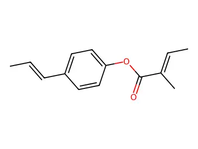 2-Butenoic acid, 2-methyl-, 4-(1-propenyl)phenyl ester, (2E)- structure