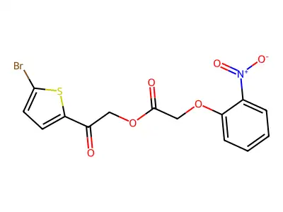 [2-(5-Bromothiophen-2-yl)-2-oxoethyl] 2-(2-nitrophenoxy)acetate structure