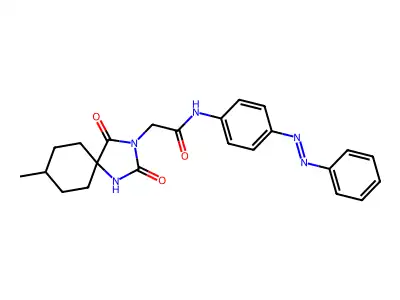 1,3-Diazaspiro[4.5]decane-3-acetamide, 8-methyl-2,4-dioxo-N-[4-(2-phenyldiazenyl)phenyl]- structure